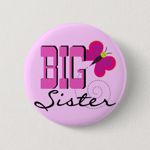 Big Sister Butterfly Tshirts and Gifts 2 Inch Round Button