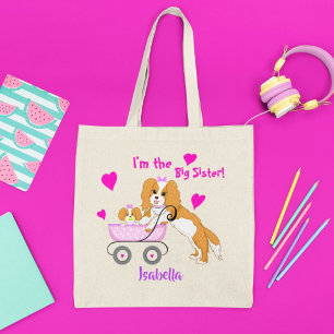 Big Sister Cavalier King Charles Spaniel Name Tote Bag