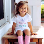 Big Sister Colourful Monogram Girl's T-Shirt<br><div class="desc">Customize this stylish big sister girl's t-shirt with the child's name.  Violet purple,  bright pink,  and aqua blue colours - many shirt style,  size,  and colour options available.</div>