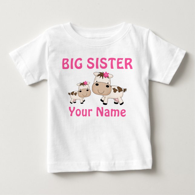 Big Sister Cow Personalized T-shirts (Front)
