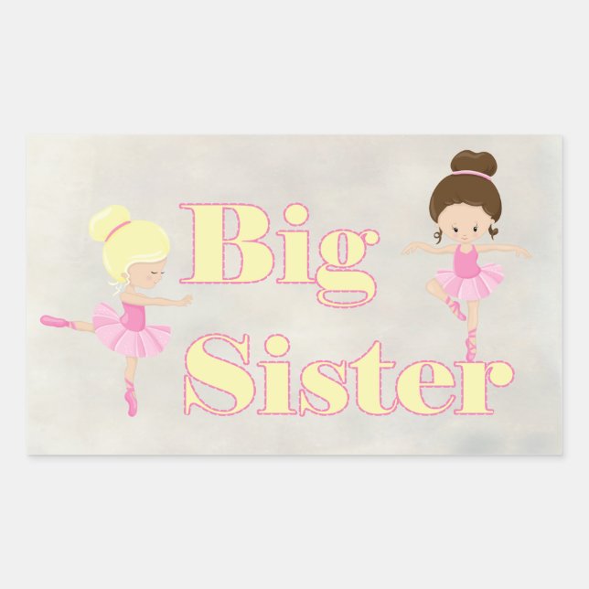 Big Sister Dancing Ballerina Sibling     Sticker (Front)