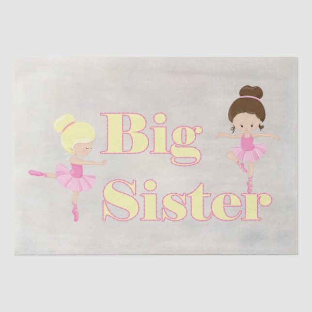 Big Sister Dancing Ballerina Sibling Tissue Paper (Front)