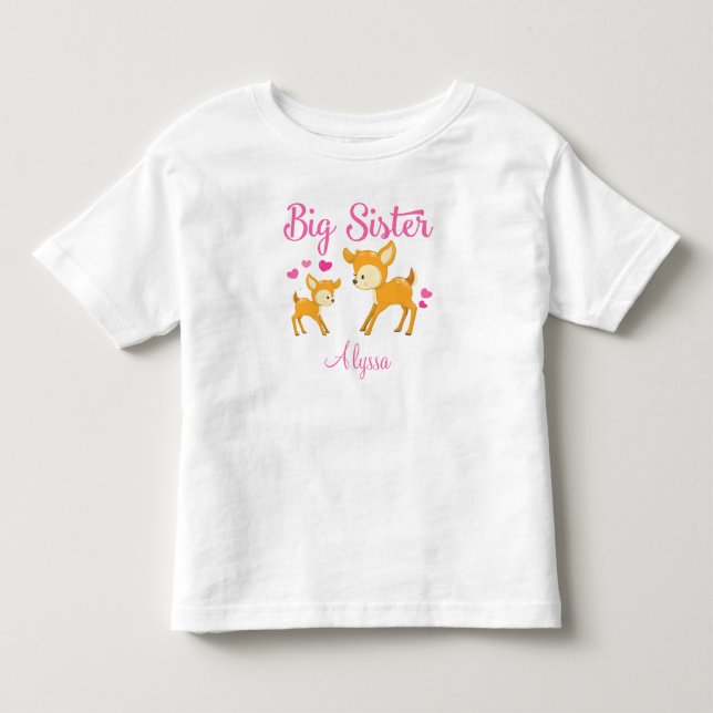 Big Sister Deer Personalized T-shirt (Front)
