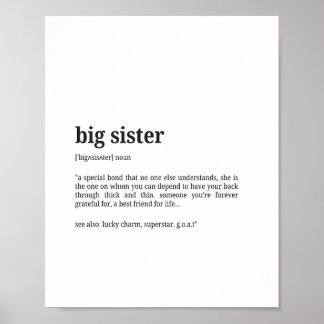 Big Sister Definition Wall Art