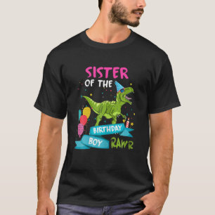 Big Sister Dinosaur Funny Cute Birthday Boy Family T-Shirt
