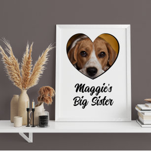 Big sister dog personalized photo poster