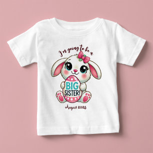 Big Sister Easter Egg Bunny New Baby Announcement T-Shirt
