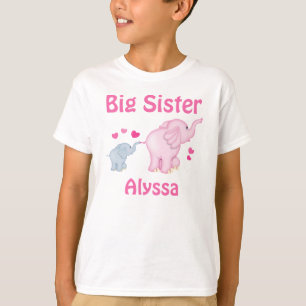 Big Sister Elephant Personalized T-shirt