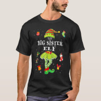 Big Sister Elf Christmas Family Matching Cute Xmas