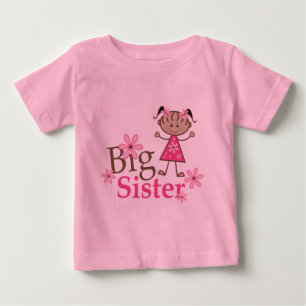 Big Sister Ethnic Stick Figure Girl Baby T-Shirt