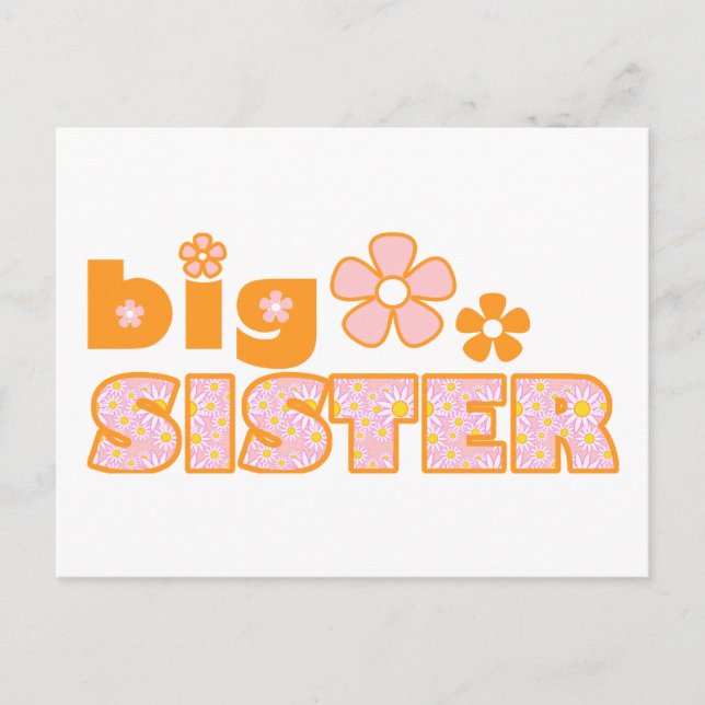 Big Sister Flowers Postcard (Front)