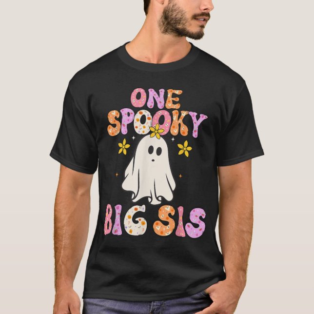 Big Sister Halloween One Spooky Big Sister  T-Shirt (Front)