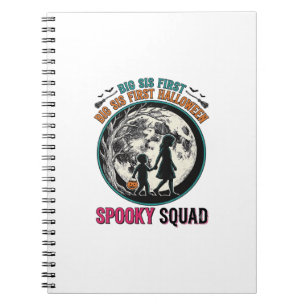 Big Sister Halloween Shirt for Her First Spooky Se Notebook