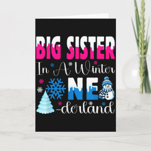 Big Sister In A Winter Onederland Bday Girl Sweet  Card
