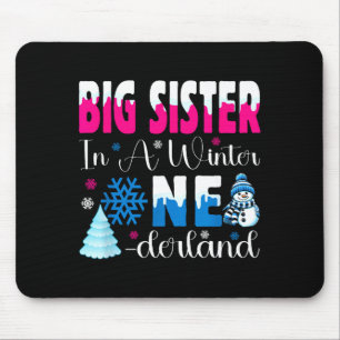 Big Sister In A Winter Onederland Bday Girl Sweet Mouse Pad