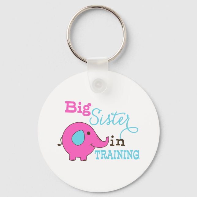 Big Sister in Training Elephant Keychain (Front)