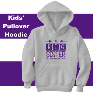 Big sister initials est. month year purple