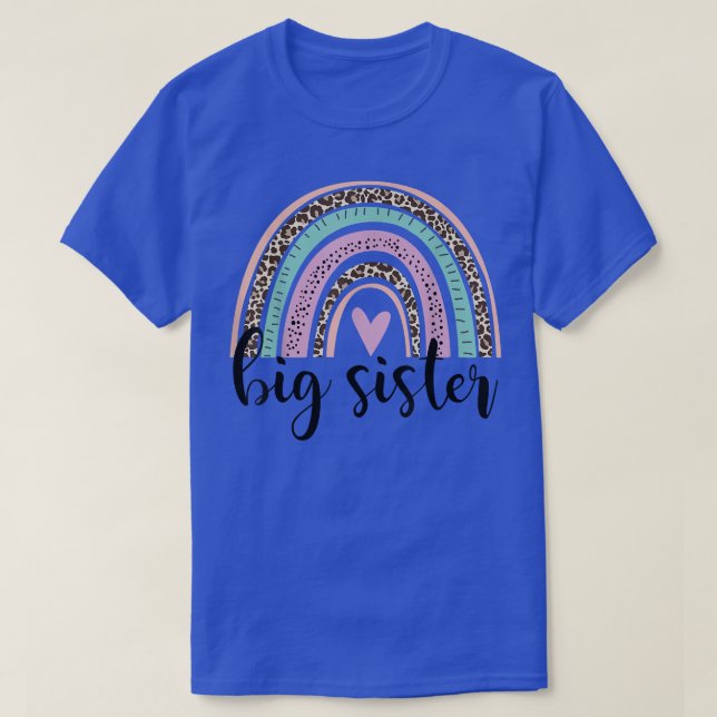 Big Sister Leopard Rainbow Cute Im Going To Be A B T-Shirt (Design Front)