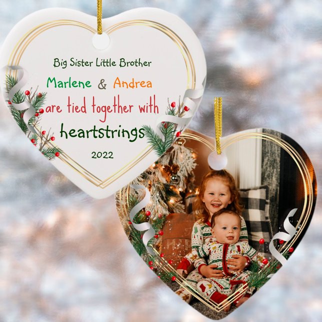 Big Sister Little Brother Photo Gold Frame Personn (Créateur téléchargé)