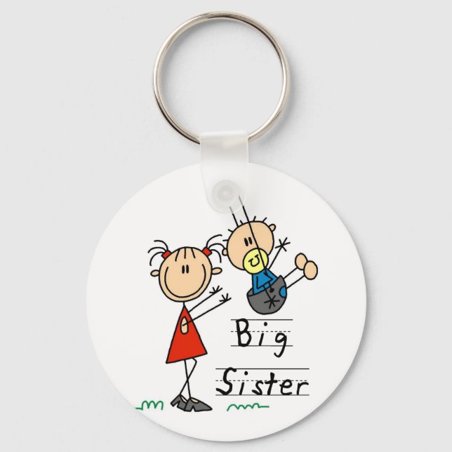 Big Sister Little Brother T-shirts and Gifts Keychain (Front)