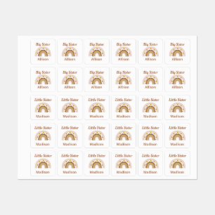 Big Sister Little Sister Boho Rainbow Personalized