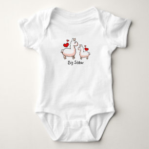 Big Sister Llama Baby Bodysuit