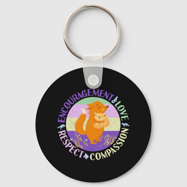 Big Sister Love - Sibling Bonding Fox Keychain (Front)