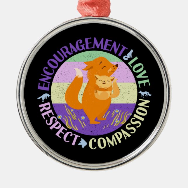 Big Sister Love - Sibling Bonding Fox Metal Ornament (Front)
