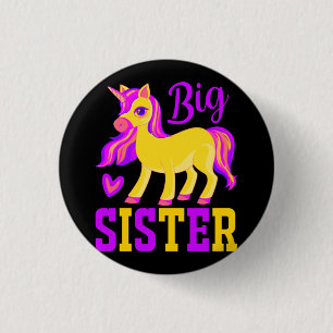 Big Sister Magical Unicorn 1 Inch Round Button