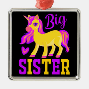 Big Sister Magical Unicorn Metal Ornament