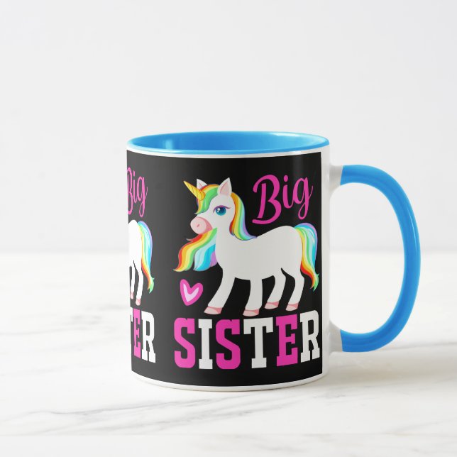 Big Sister Magical Unicorn w/ Rainbow Mane & Tail Mug (Right)