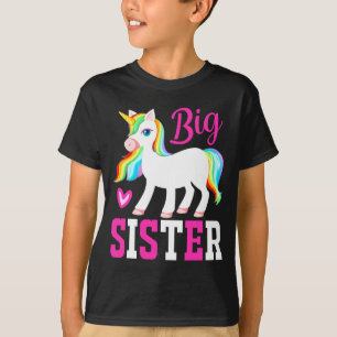 Big Sister Magical Unicorn w/ Rainbow Mane & Tail T-Shirt