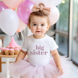 Big Sister Mauve Matching Sibling Family Baby T-Shirt