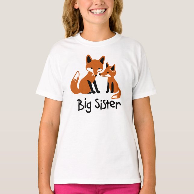 Big Sister - Mod Fox family announcement t-shirts (Front)