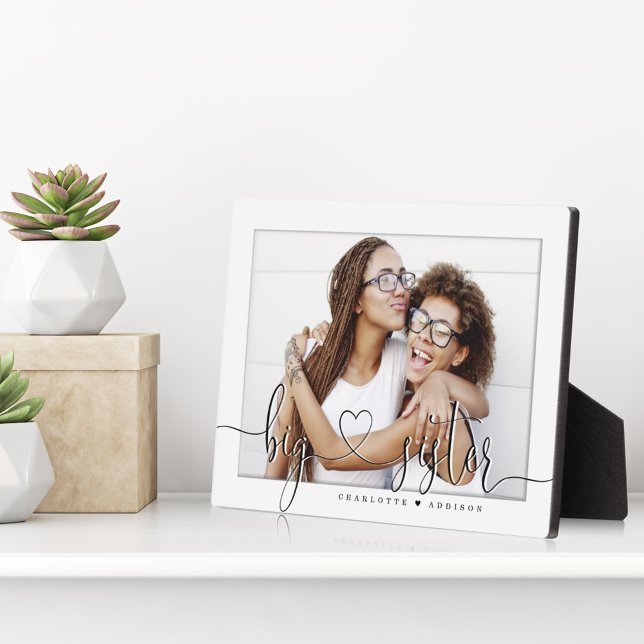 Big Sister Modern Minimal white Matboard Photo Plaque (Creator Uploaded)