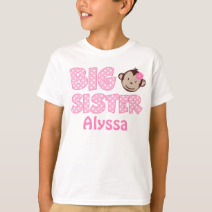 Big Sister Monkey Personalized T-shirt