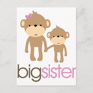 Big Sister Monkey Pregnancy Announcement T-shirt Postcard