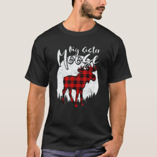 Big Sister Moose Red Plaid Buffalo Matching Family T-Shirt