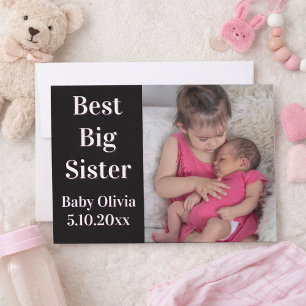 Big Sister New Sibling Photo Birth Announcement
