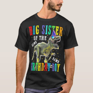 Big Sister Of The Birthday Boy Dinosaur T-Shirt