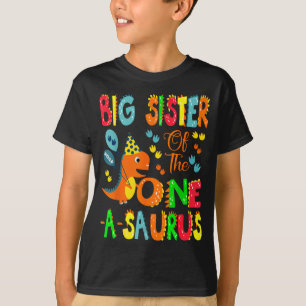 Big Sister Of The One-a-saurus 1st Birthday Boy Di T-Shirt