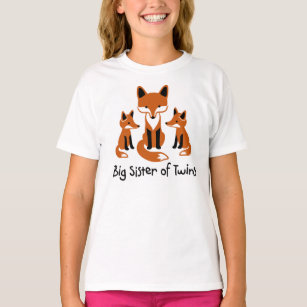 Big Sister of Twins - Mod Fox t-shirts for girls