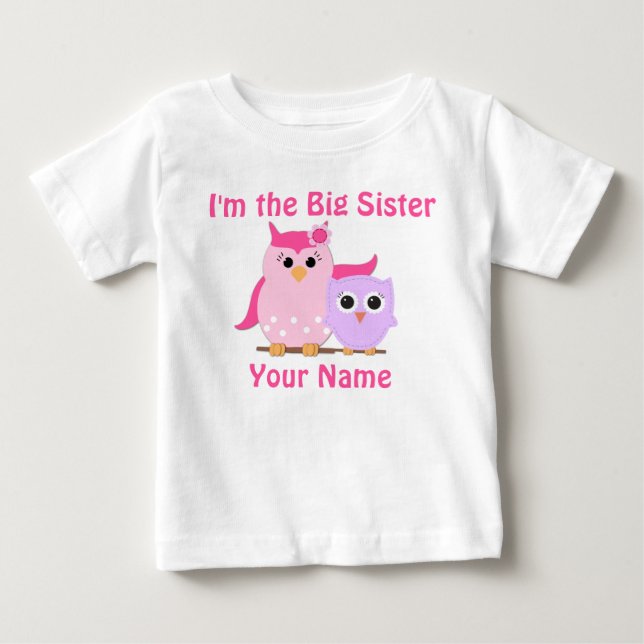 Big Sister Owl Personalized T Shirt (Front)