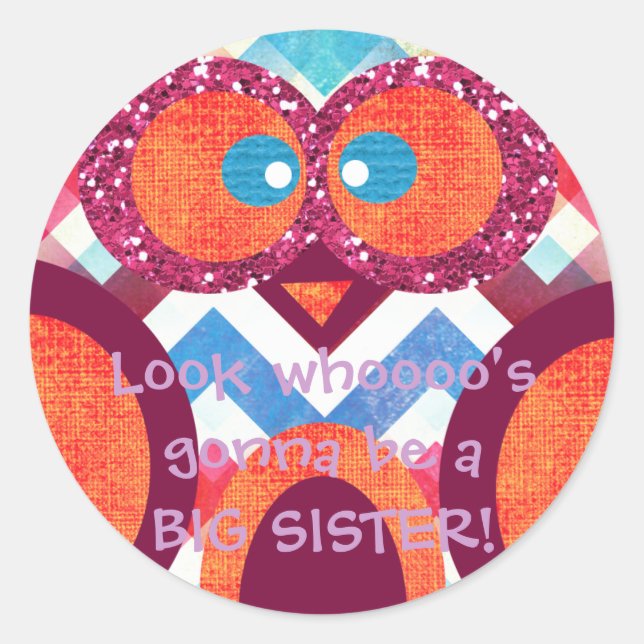 BIG SISTER Owl Sticker (Front)