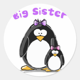 Big sister Penguin Classic Round Sticker