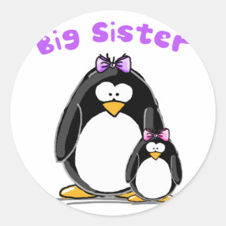 Big sister Penguin Classic Round Sticker