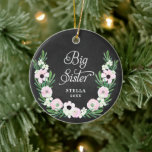 Big Sister Personalized Bohemian Floral Wreath Ceramic Ornament<br><div class="desc">Big Sister Personalized Bohemian Floral Wreath Ceramic Ornament. Personalize with your custom information on both front and back.</div>