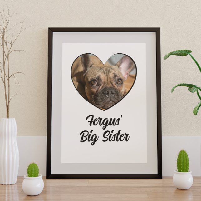 Big sister personalized dog photo poster (Creator Uploaded)