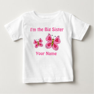 Big Sister Pink Butterfly Personalized T Shirt