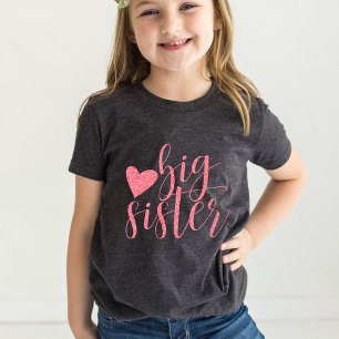 Big Sister pink glitter-print Baby T-Shirt
